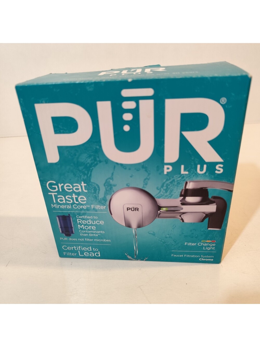NEW PUR Plus Faucet Mount Water Filtration System Chrome (Model PFM400H)